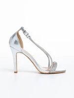 Дамски сандали  сребристи  от еко кожа  Rosina