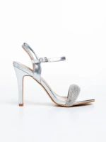 Дамски сандали  сребристи  от еко кожа  Ruzana