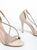 Дамски сандали  бежови  от еко кожа  Rosina