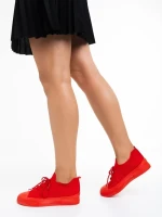 Дамски кецове  червени  от текстилен материал  Elexia