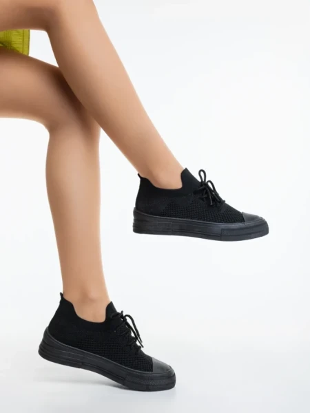 Дамски кецове  черни  от текстилен материал  Elexia