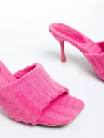 Дамски чехли цикламени  от текстилен материал  Vreni