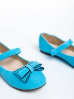 Детски балерини  сини  от еко кожа  Estreya