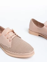 Дамски ежедневни обувки  розови  от естествена кожа  Viera