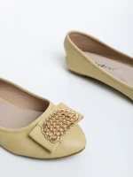 Дамски балерини  бежови  от еко кожа  Roxelana