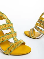 Дамски сандали  жълти от  синтетиен материал  Tatum