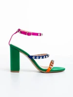 Дамски сандали  зелени  от текстилен материал Bexley