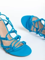 Дамски сандали  сини  от еко кожа  Evalina