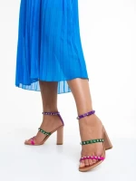 Дамски сандали  шампанско  от текстилен материал Bexley