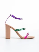 Дамски сандали  шампанско  от текстилен материал Bexley