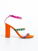 Дамски сандали  оранжеви   от текстилен материал Bexley