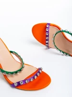 Дамски сандали  оранжеви   от текстилен материал Bexley