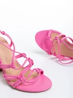 Дамски сандали  розови  от еко кожа  Evalina