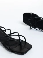 Дамски сандали  черни  от еко кожа  Kamari