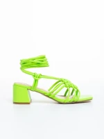 Дамски сандали  зелени  от еко кожа  Nereida