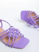 Дамски сандали  лилави  от еко кожа  Nereida