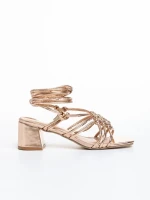 Дамски сандали  шампанско  от еко кожа  Nereida