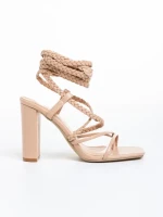 Дамски сандали  бежови  от еко кожа  Elesia