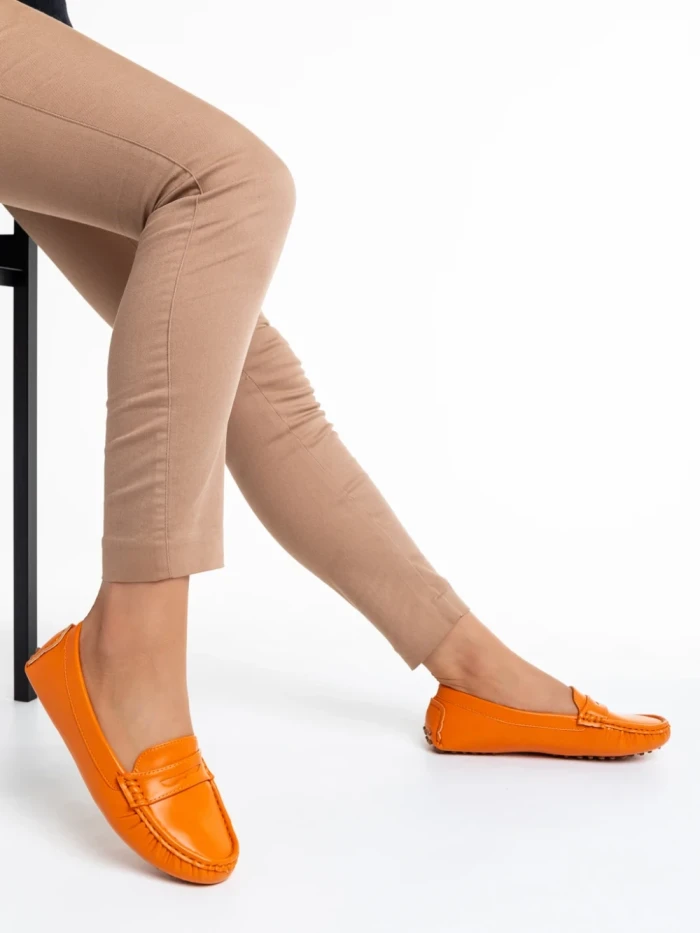 Дамски мокасини  оранжеви   от еко кожа   Dortha