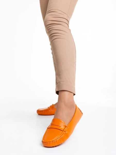 Дамски мокасини  оранжеви   от еко кожа   Dortha