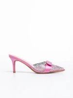 Дамски чехли  лилави  от еко кожа и текстилен материал  Rosalee