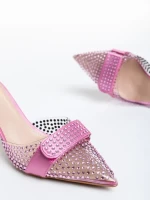 Дамски чехли  лилави  от еко кожа и текстилен материал  Rosalee