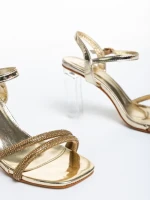 Дамски сандали  златисти  от еко кожа  Brendia