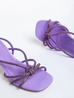 Дамски сандали  лилави от текстилен материал Vada