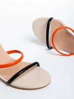 Дамски сандали  бежови  от еко кожа  Malayah