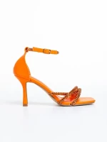 Дамски сандали  оранжеви  от еко кожа  Brittany