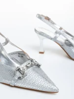 Дамски сандали  сребристи от еко кожа  Darcey