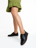 Всекидневни дамски обувки Trini  от естествена кожа черни с кафяво