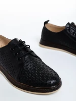 Всекидневни дамски обувки Trini  от естествена кожа черни с кафяво