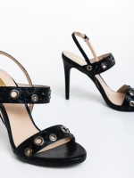 Дамски сандали  черни  от еко кожа  Eliani