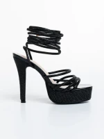 Дамски сандали  черни  от еко кожа Sameria