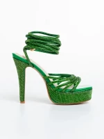 Дамски сандали  зелени  от еко кожа Sameria