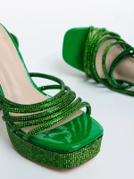 Дамски сандали  зелени  от еко кожа Sameria