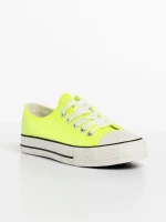 Детски кецове жълти от текстилен материал  Sayla