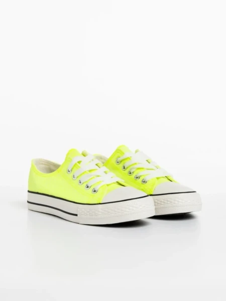 Детски кецове жълти от текстилен материал  Sayla