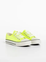 Детски кецове жълти от текстилен материал  Sayla