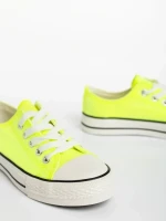 Детски кецове жълти от текстилен материал  Sayla