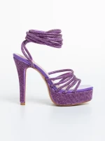 Дамски сандали  лилави  от еко кожа Sameria