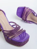 Дамски сандали  лилави  от еко кожа Sameria