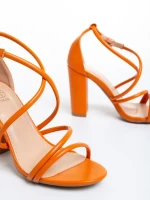Дамски сандали  оранжеви  от еко кожа Claribel
