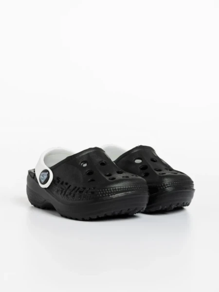 Детски чехли черни с бяло от синтетичен материал Lexani