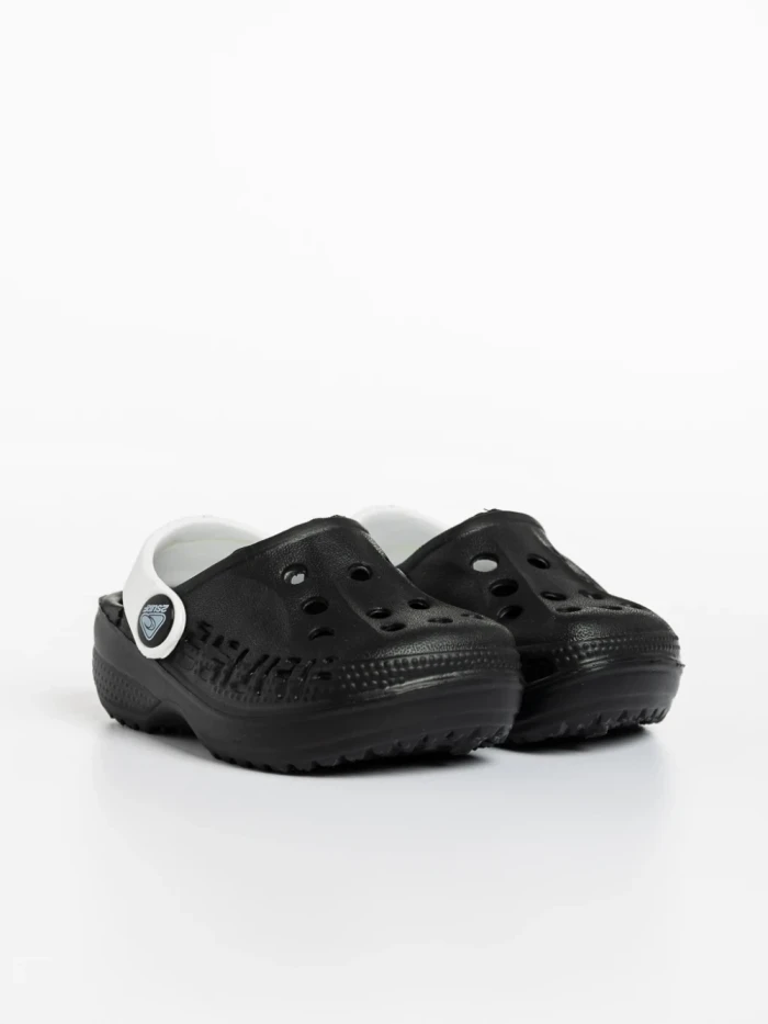 Детски чехли черни с бяло от синтетичен материал Lexani