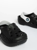 Детски чехли черни с бяло от синтетичен материал Lexani