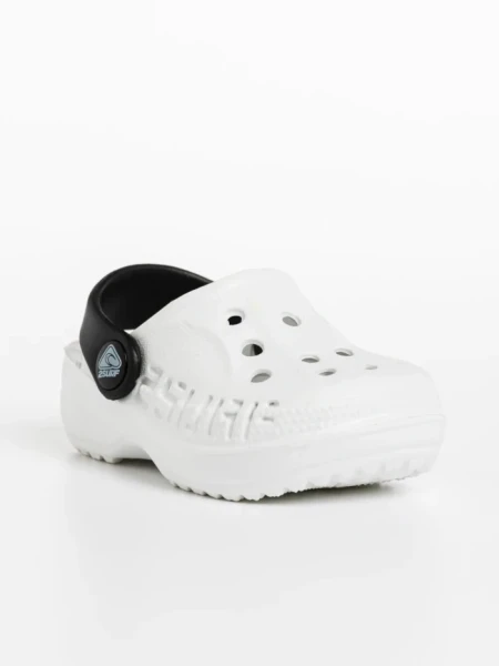 Детски чехли бели с черно от синтетичен материал Lexani