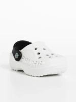 Детски чехли бели с черно от синтетичен материал Lexani