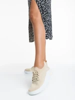 Дамски спортни обувки  бежови  от текстилен материал  Sumaya